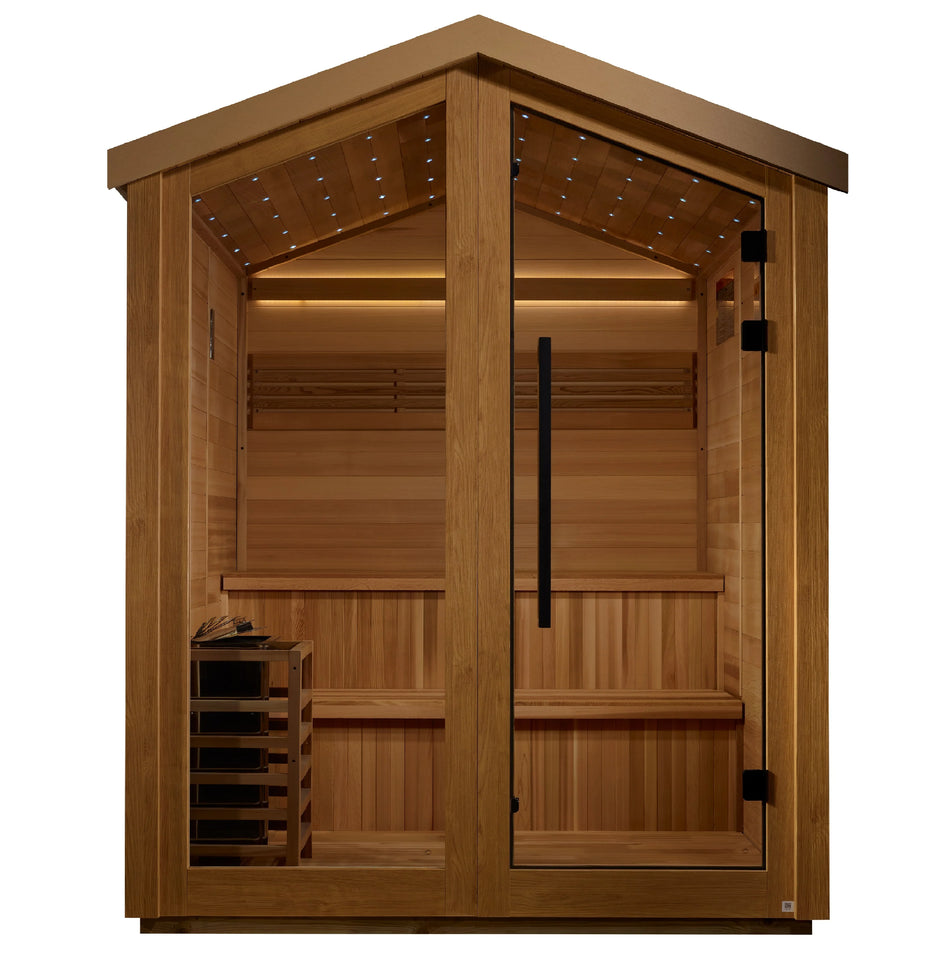 Kaarina 6-Person Outdoor-Indoor Traditional Sauna w/ Red Cedar Wood Interior