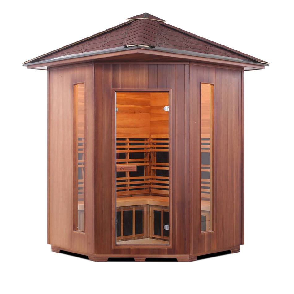 Enlighten RUSTIC - C Peak 4 Persons Full Spectrum Infrared Sauna - "150off" for 150 Discount - PRE-ORDERS