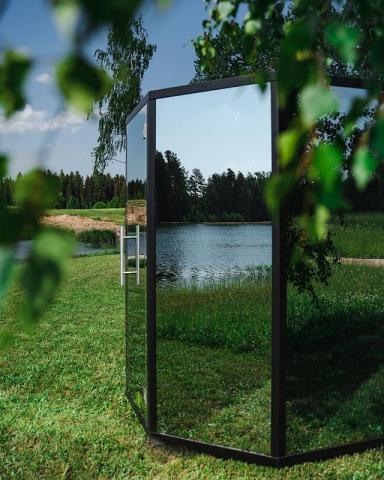 Haljas Hele Glass Single Standard Up to 4 Person, Outdoor Sauna House, for Wood Stoves