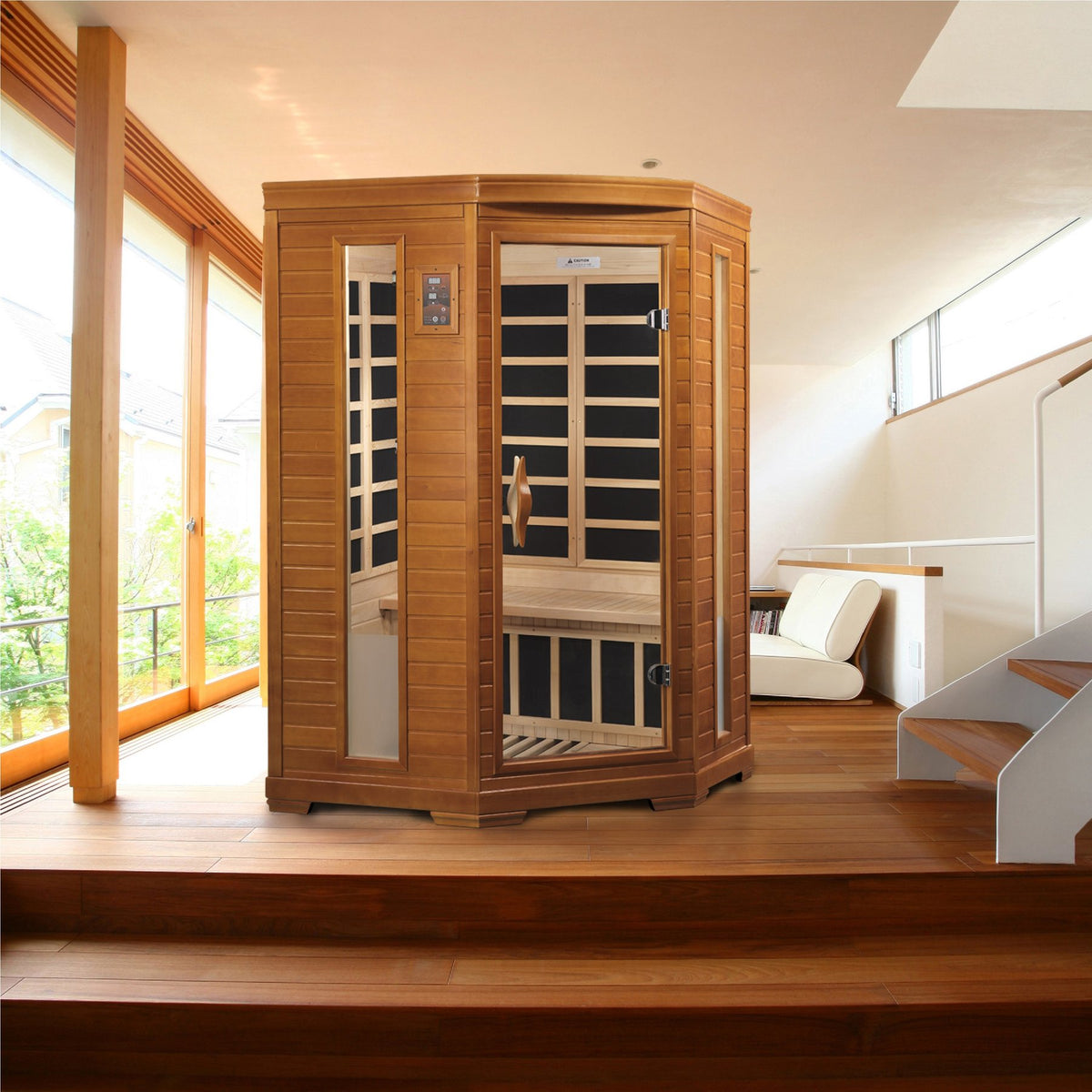 Heming 2 Person Corner Indoor Low EMF Infrared Sauna - Promo Code "CalmSpas50" for $50 OFF