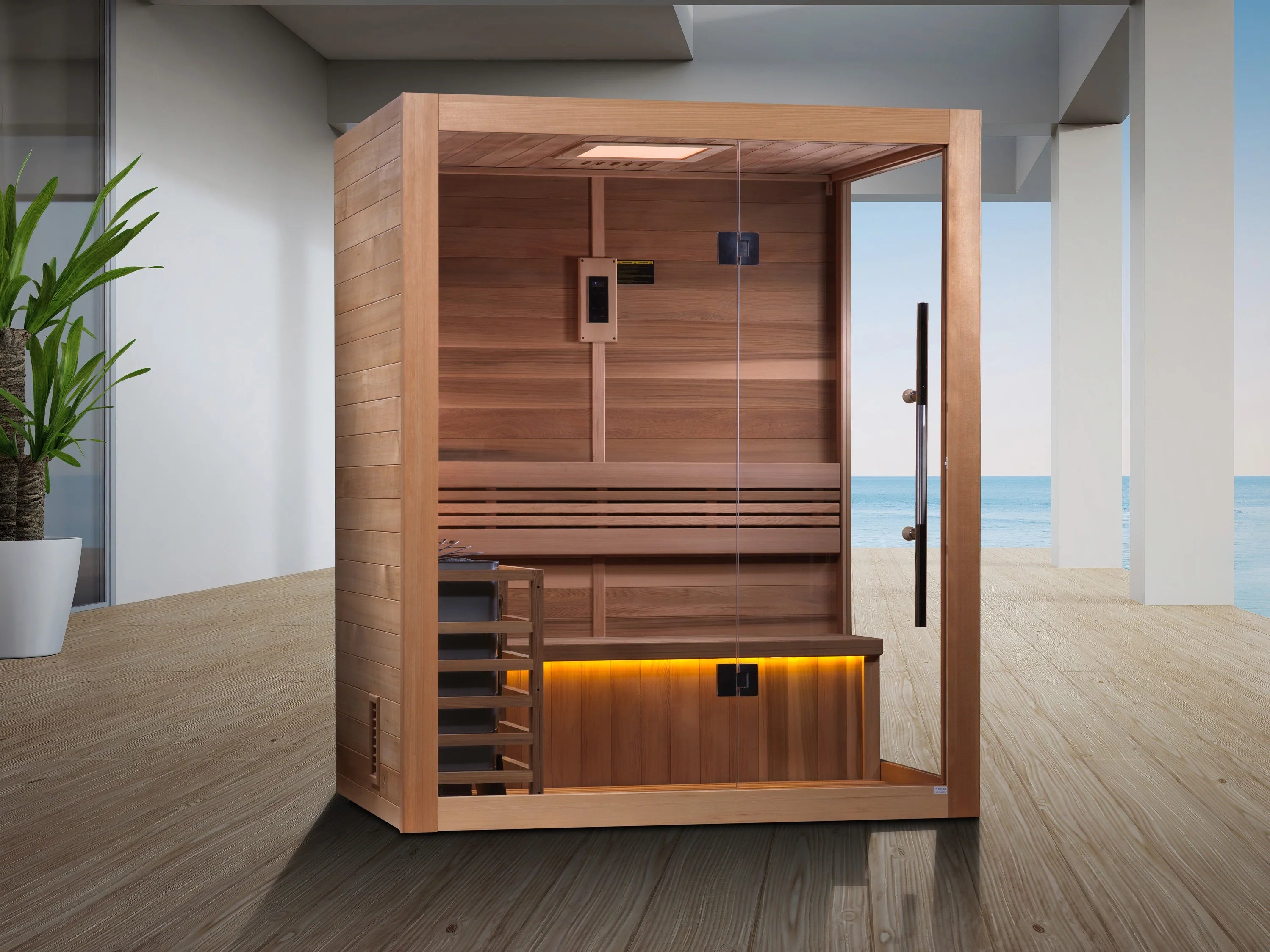 2023 "Hanko Edition" 2-3 Person Indoor Traditional Steam Sauna / Canadian Red Cedar Interior
