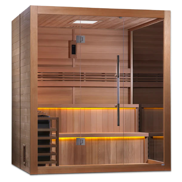 2023 "Kuusamo Edition" 6 Person Indoor Traditional Steam Sauna / Canadian Red Cedar Interior