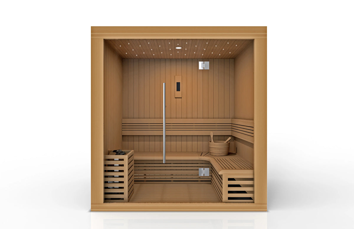 Copenhagen 3 Person Indoor Traditional Steam Sauna Canadian Red Cedar / IN STOCK