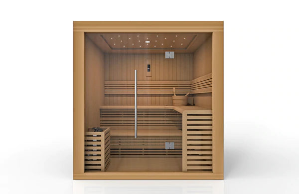 Osla 6 Person Indoor Traditional Steam Sauna Canadian Red Cedar / IN STOCK