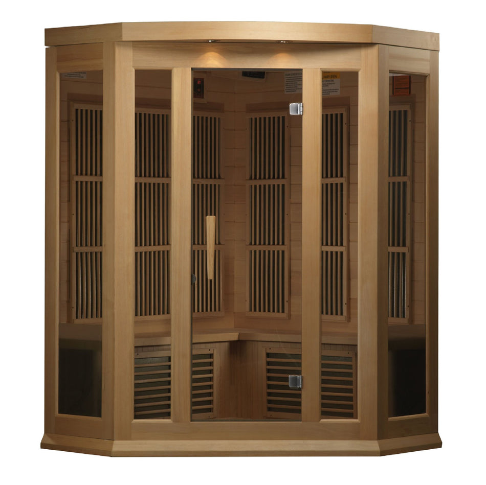 Maxxus 3 Person Corner Low EMF Infrared Sauna / Code "calmspas30" for $30 Off / IN STOCK