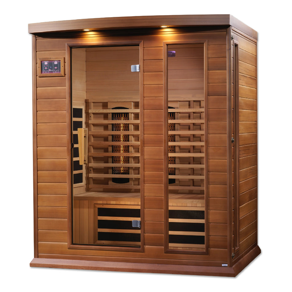 Maxxus 3 Person Full Spectrum Infrared Sauna - Promo Code "calmspas50" for $50 Discount / IN STOCK / Canadian Red Cedar