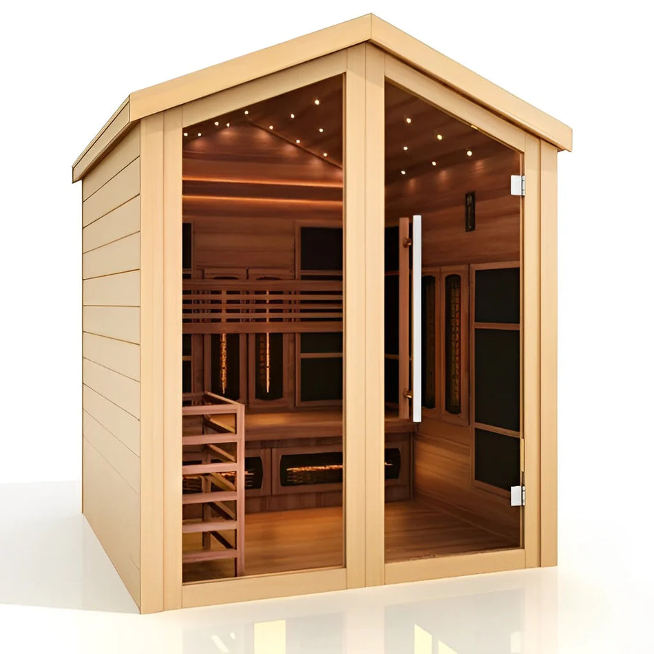 Kaskinen 6 Person Outdoor-Indoor PureTech Hybrid Full Spectrum Sauna / Promo code "GD1500" for $1500 Discount